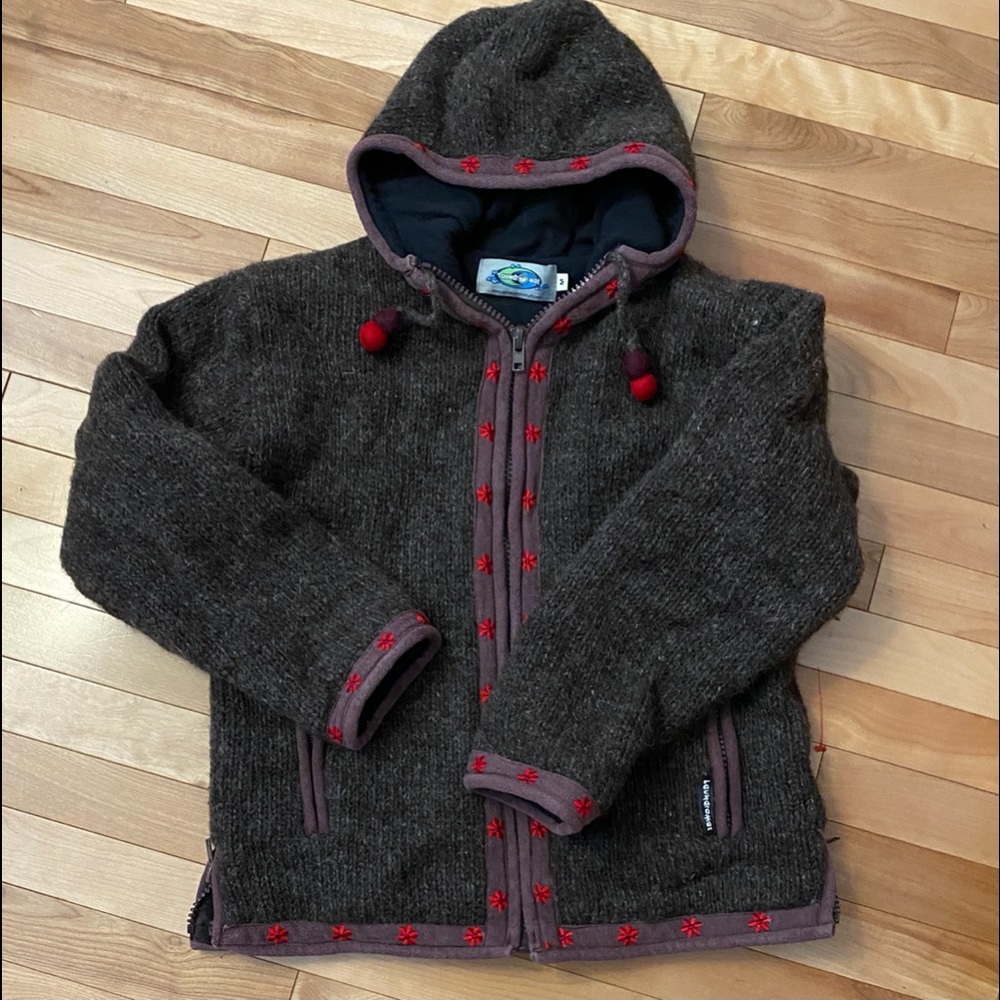 Laundromat wool fleece quilted sweater